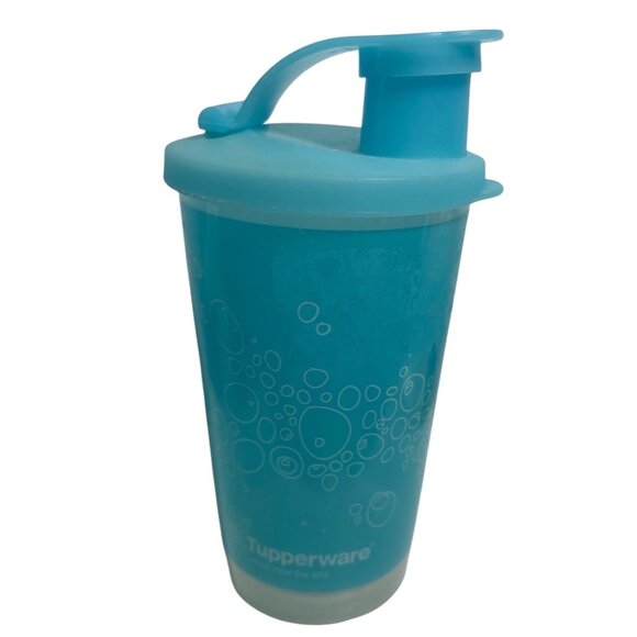 Tupperware Tumbler 11oz Aqua Blue With Sealable Flip Lid & Bubble Design - Picture 1 of 9
